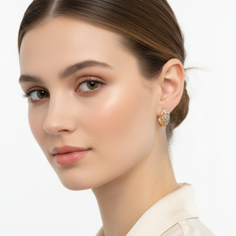 Beautiful Small, gold-toned mini-creole style earrings - Image 5