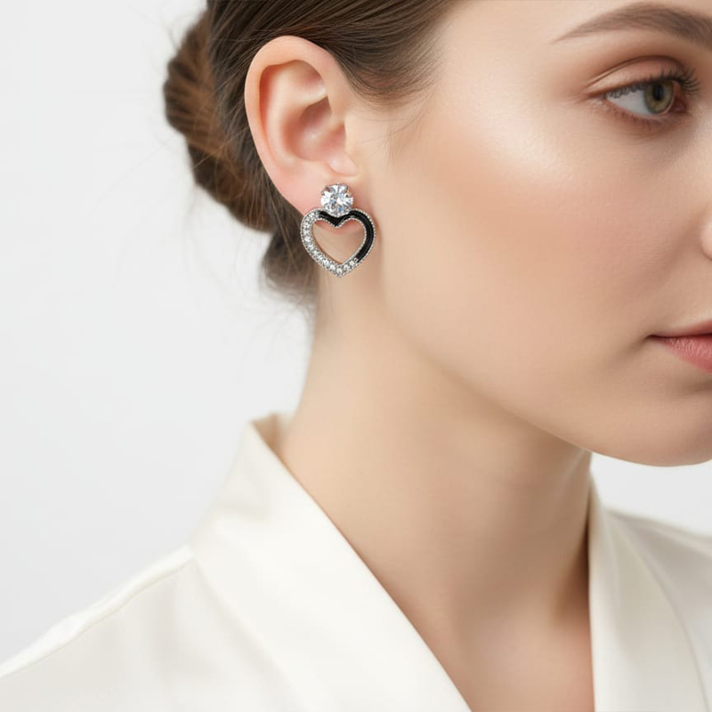 Heart shape earrings Daily wear or special occasions Girls or Woman's wear - Image 4