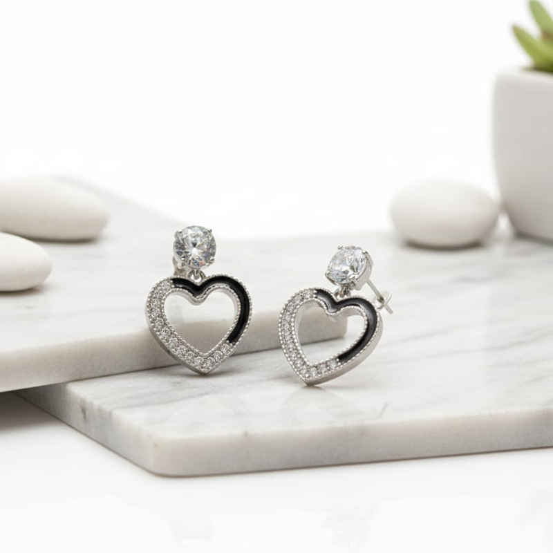 Heart shape earrings Daily wear or special occasions Girls or Woman's wear - Image 2