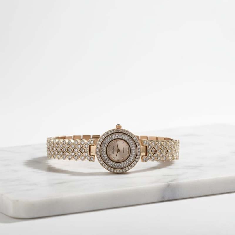 Classy Rhombus shaped, rosegold-toned ,American diamonds watch - Image 2