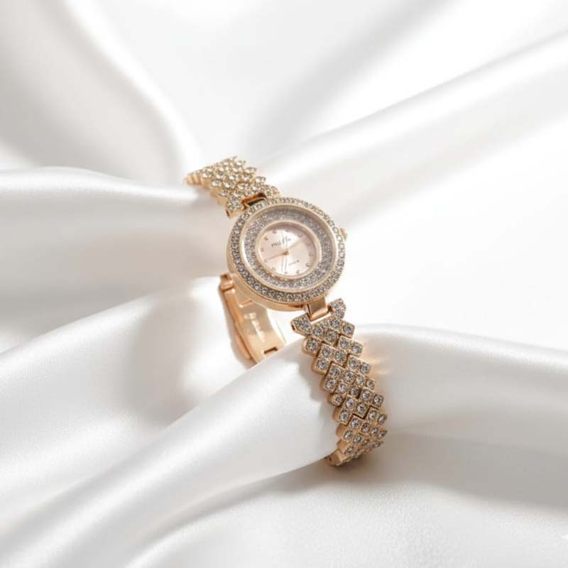 Classy Rhombus shaped, rosegold-toned ,American diamonds watch - Image 3