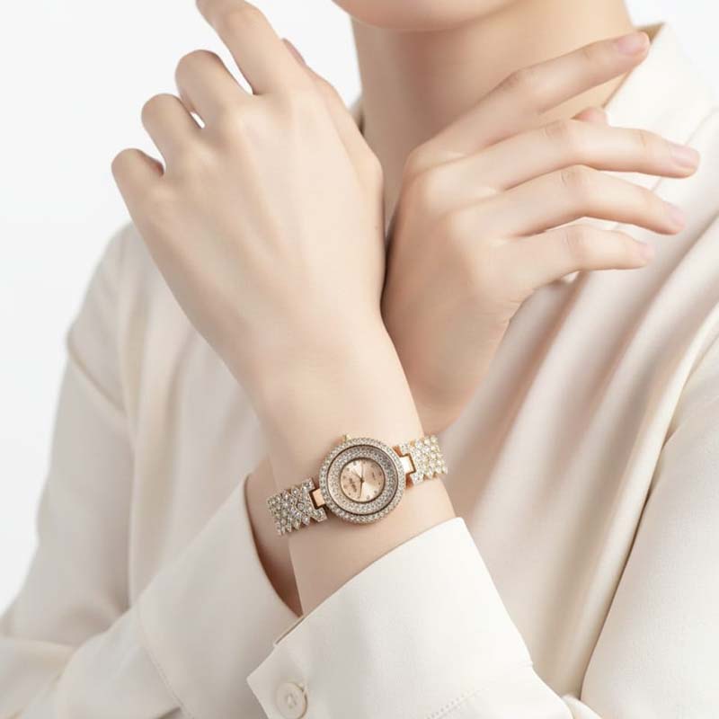 Classy Rhombus shaped, rosegold-toned ,American diamonds watch - Image 8