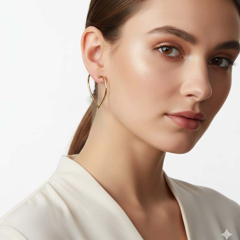 Heart-shaped hoop,minimalist, simple and delicate earrings - Image 5