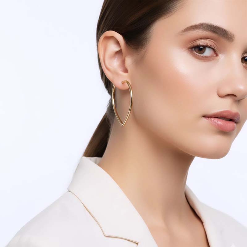 Heart-shaped hoop,minimalist, simple and delicate earrings - Image 6