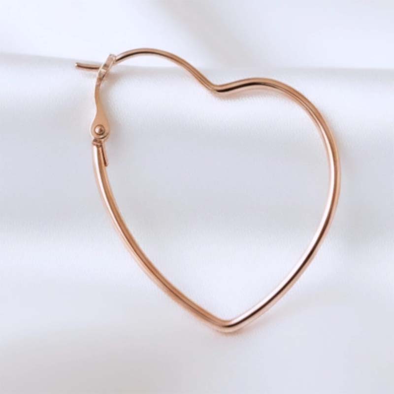 Heart-shaped hoop,minimalist, simple and delicate earrings - Image 4