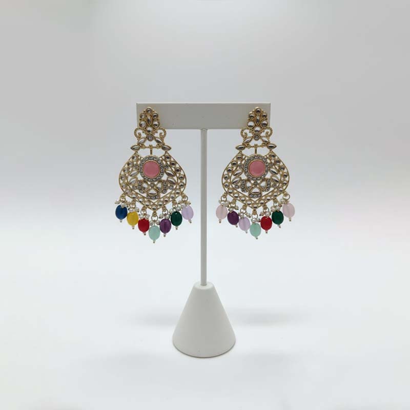 Multicolour Jhumka or Chandbali-style earrings - Image 5