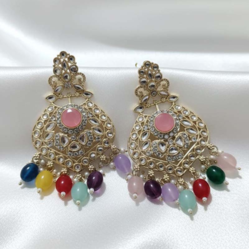 Multicolour Jhumka or Chandbali-style earrings - Image 2