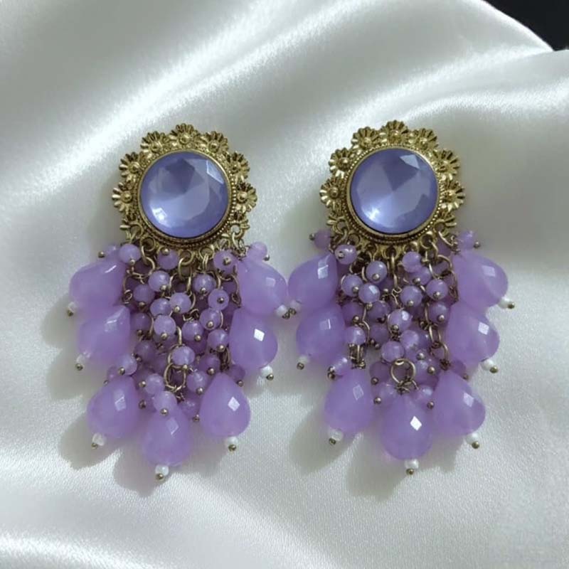 Elegant dangle or chandelier, soft lavender colour earrings - Image 3