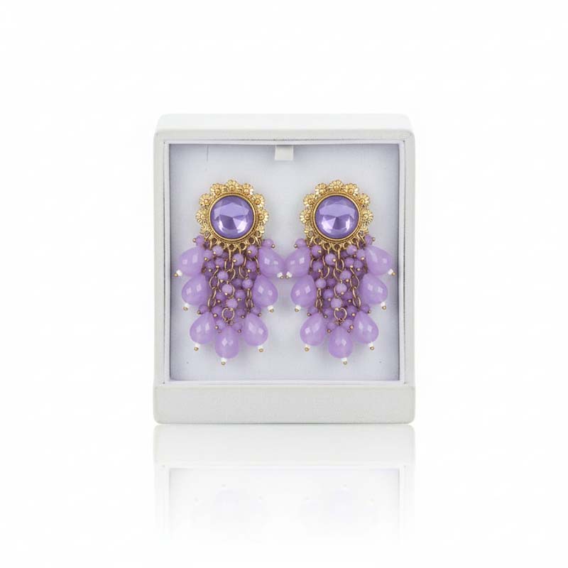 Elegant dangle or chandelier, soft lavender colour earrings