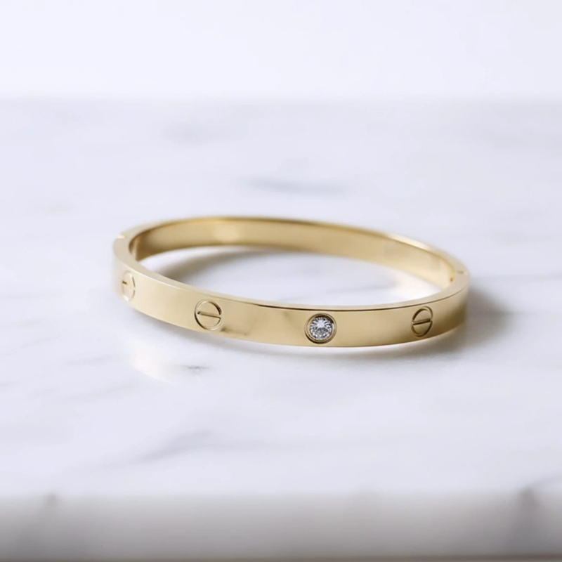 Classy oval shape,brilliant-cut diamonds design anti tarnish bracelet - Image 3