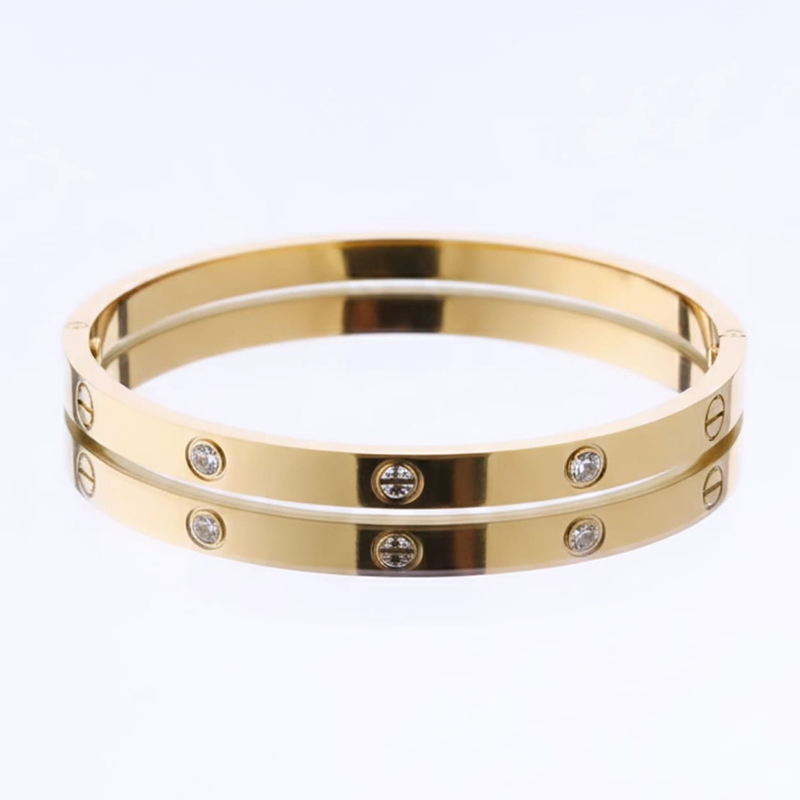 Classy oval shape,brilliant-cut diamonds design anti tarnish bracelet - Image 4