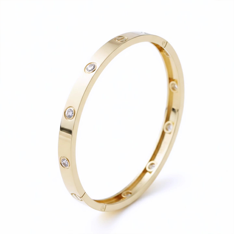 Classy oval shape,brilliant-cut diamonds design anti tarnish bracelet - Image 6