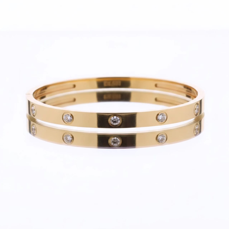 Classy oval shape,brilliant-cut diamonds design anti tarnish bracelet - Image 7