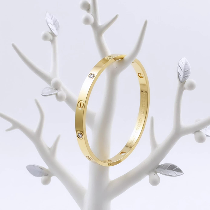 Classy oval shape,brilliant-cut diamonds design anti tarnish bracelet - Image 5