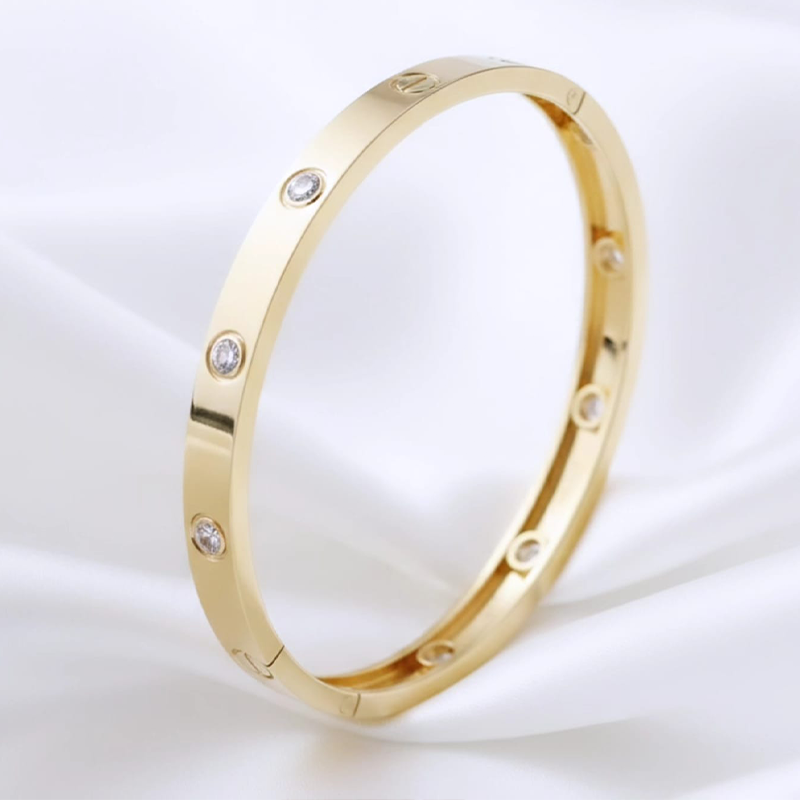 Classy oval shape,brilliant-cut diamonds design anti tarnish bracelet - Image 2