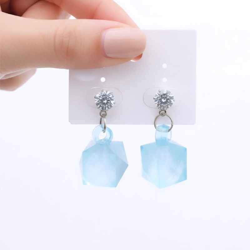 Glamorous Translucent Pink,clear gemstone studs earrings - Image 2