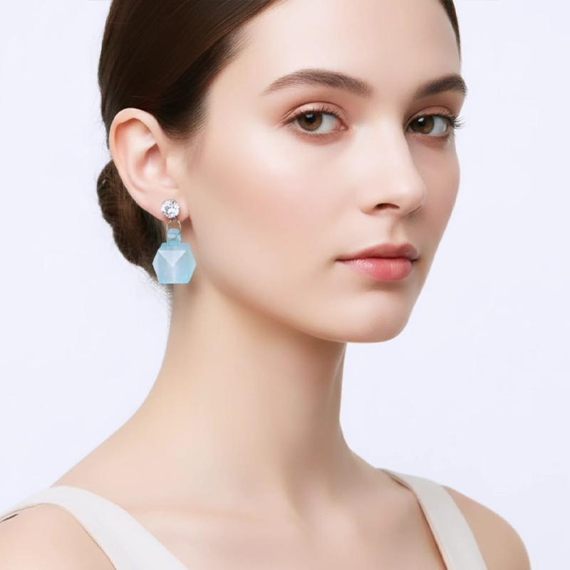 Glamorous Translucent Pink,clear gemstone studs earrings - Image 9