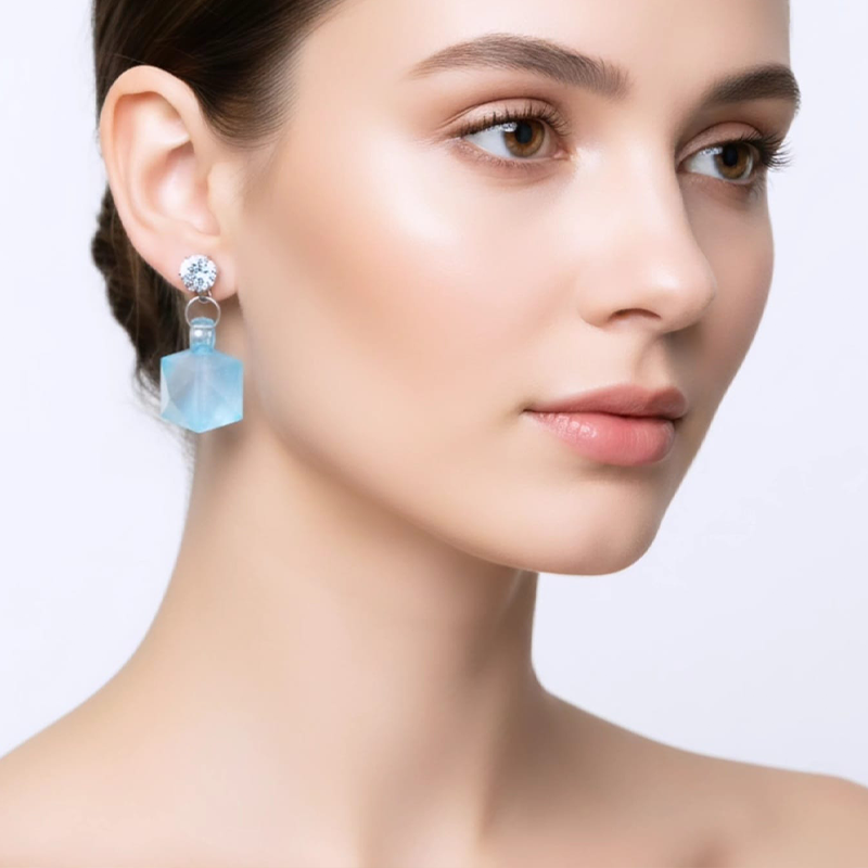 Glamorous Translucent Pink,clear gemstone studs earrings - Image 7