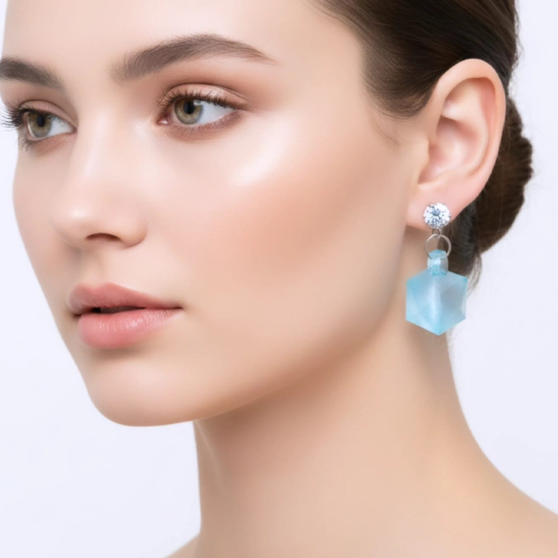 Glamorous Translucent Pink,clear gemstone studs earrings - Image 8