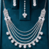 Elegant "U" shape, five tiered graduated chains necklace set